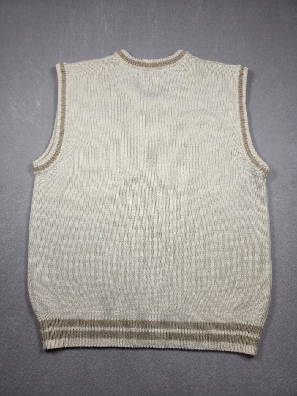 Vintage Southpole Authentic Collection Sweater Vest Mens Large Cream Knit Y2K